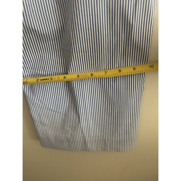 Talbots Nautical Tie Waist Straight Leg Crop Pants Blue White Stripe 8 Preppy - Picture 11 of 13
